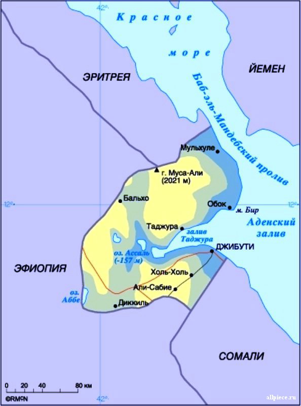 карта джибути