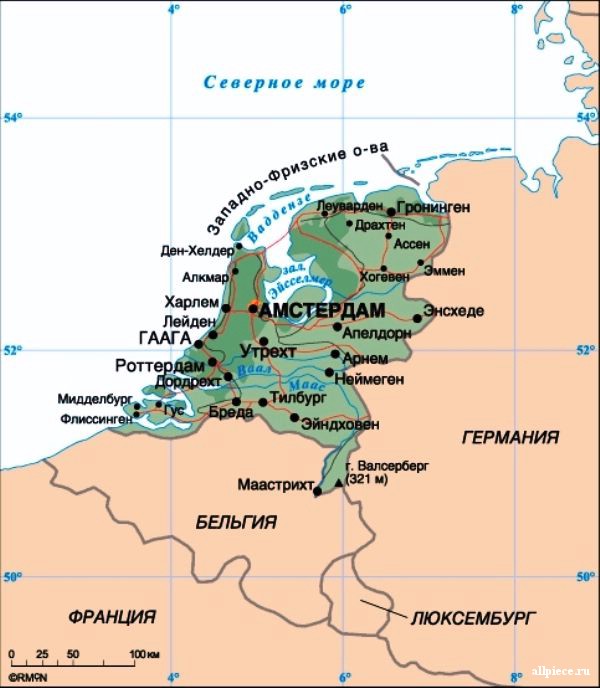 карта нидерланды